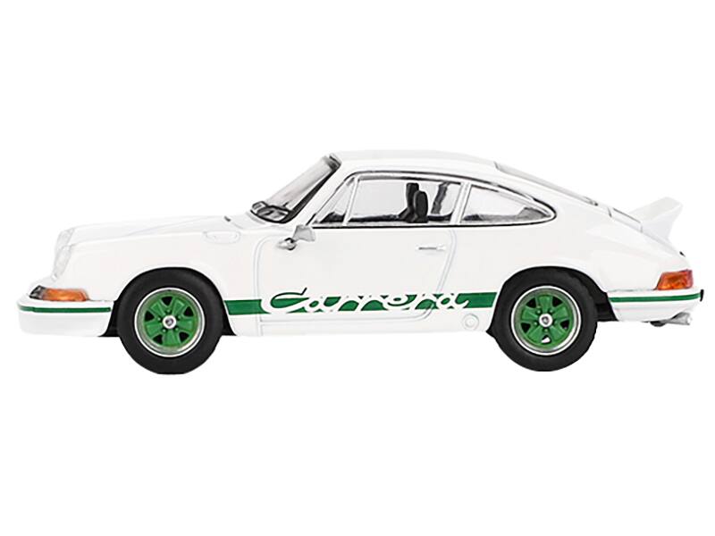 Mini GT Porsche 911 Carrera RS 2.7 Grand Prix White with Green