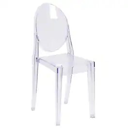 Alamont Home - Cheryl Ghost Side Chair in Transparent Crystal - Event or Accent Chair - Stack Chair - Clear