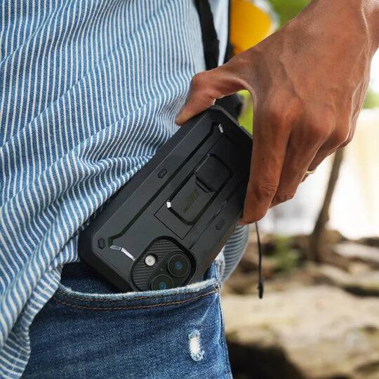 Alt View 3. SUPCASE - Unicorn Beetle Pro Rugged Case for iPhone 17 – Full-Body Protection with Screen Protector - Black.