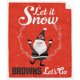 Pegasus - Cleveland Browns 50'' x 60'' Let It Snow Sherpa Flannel Fleece Blanket - Multicolor