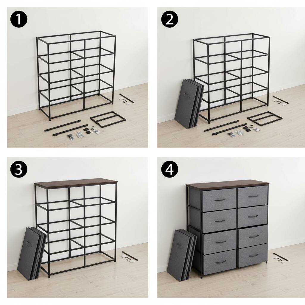 Alt View 6. AOITUN - 8-Drawer Fabric Storage Dresser Gray - Ideal Dorm Room Dresser Storage, Bedroom Organizer with Drawers - Gray.