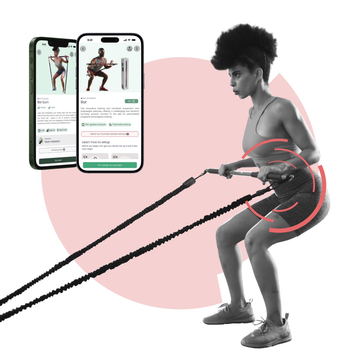 Sure, here is the corrected and grouped text:

---

**Bar Burn**

- 4th set completed
- 4th set completed

**Bar Burn**

- This innovative training tool combines suspension and resistance bands to create a full-body workout. Convert the app to a personalized program and track your progress.
- 100% guided workout
- Total body training

**Learn how to setup**

- Watch YouTube tutorials and get the app before you begin. Get your bands set up just as it's free!

**Team Hobbits**

- www.patreon.com/teamhobbits

**I'm ready to connect**

---

**1/4 2/4**

---

**4 e - 24 - .- - for hum - i Rar - a - a - - - - - - | - yomgre - soerg - - - - - - - - - - - - - - - - : - .. - - - - - - noingo I - - - - - - de - - - - - - - -  - 1 - - - - - - - - 1 - - - + - - - -  - - - i larm - I I Leom na - selup -