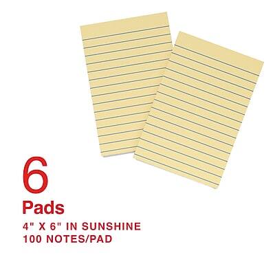 6 Pads  
4" x 6" in Sunshine  
100 Notes/Pad