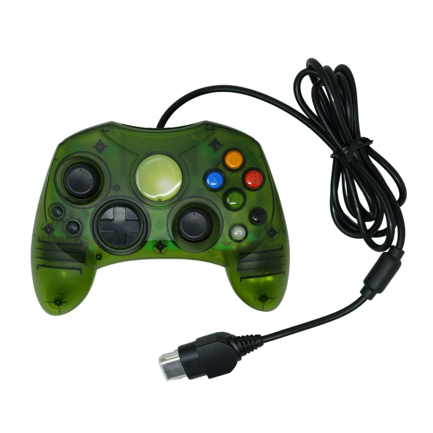 Alt View 1. Old Skool - Wired S-Type Controller for Original XBOX - Green.