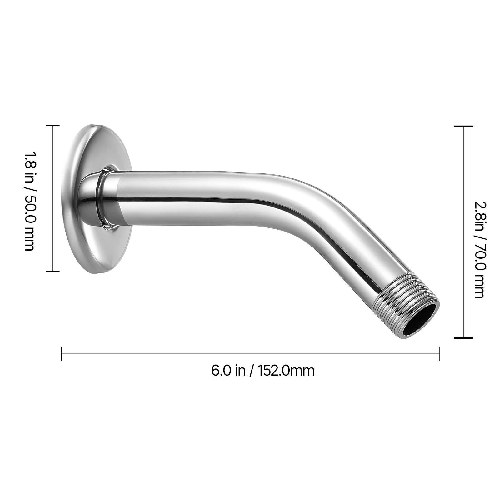 1.8 in / 50.0 mm  
2.8 in / 70.0 mm  
6.0 in / 152.0 mm