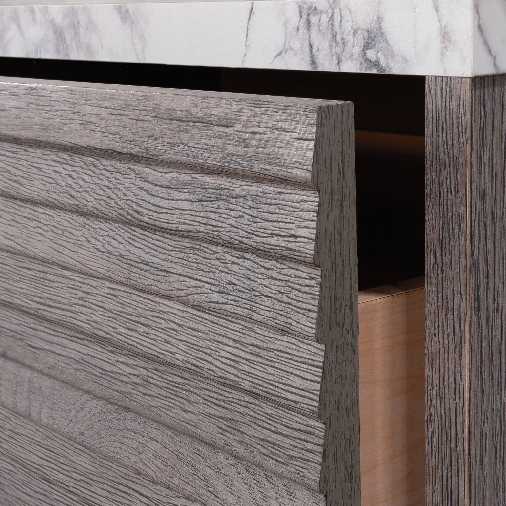 Left. Forest'nSky - Brown Wood 4 drawer 29.84 in. Wide Chest of Drawers with Sturdy Frame for Living Room - Brown.