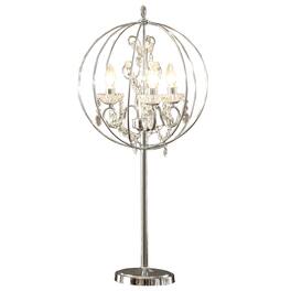 Manhattan Lane - Shine 31 Inch Table Lamp, Chandelier Style, Crystal and Metal - Chrome