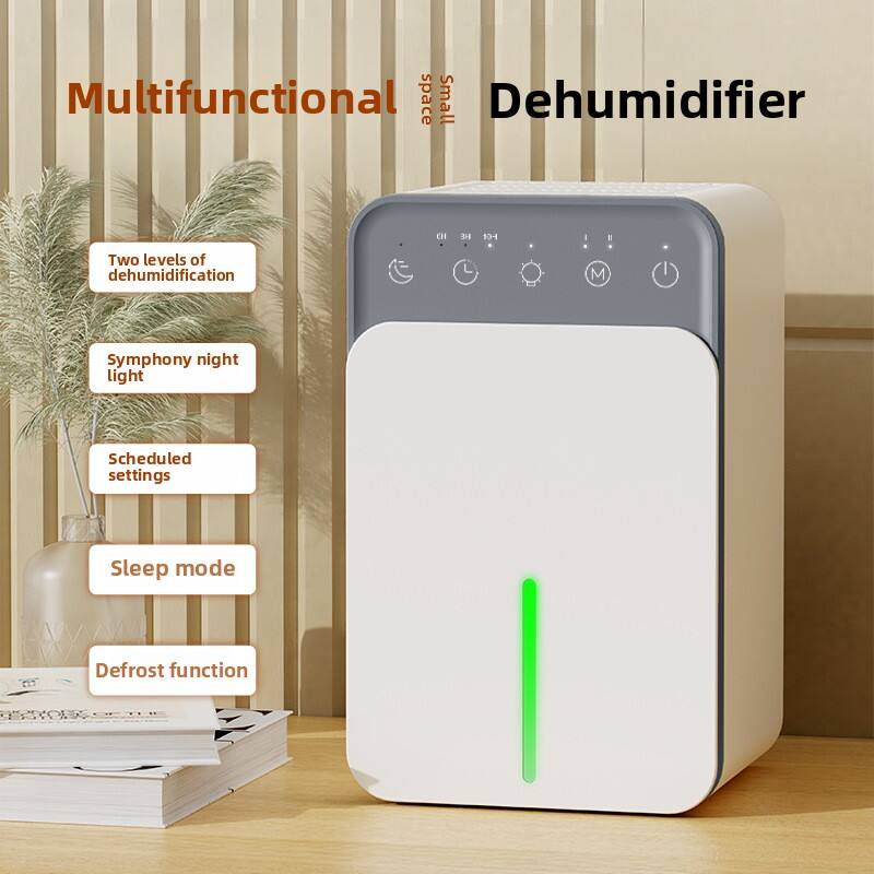 Multifunctional Small Dehumidifier

- Two levels of dehumidification
- Symphony night light
- Scheduled settings
- Sleep mode
- Defrost function