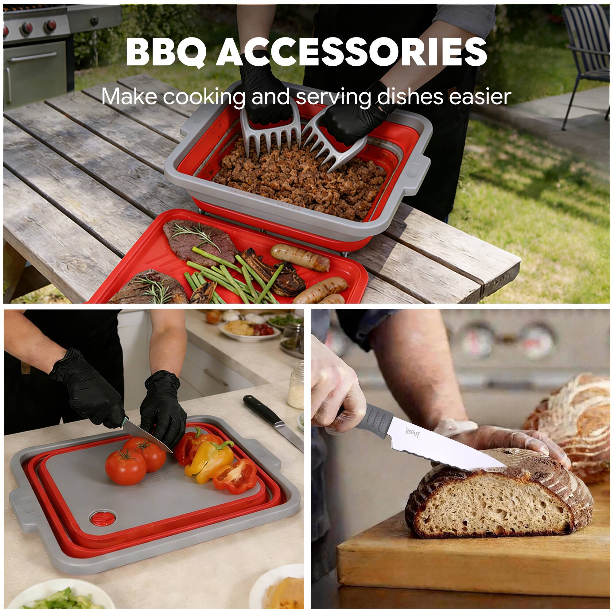 BBQ ACCESSORIES  
Make cooking and serving dishes easier
