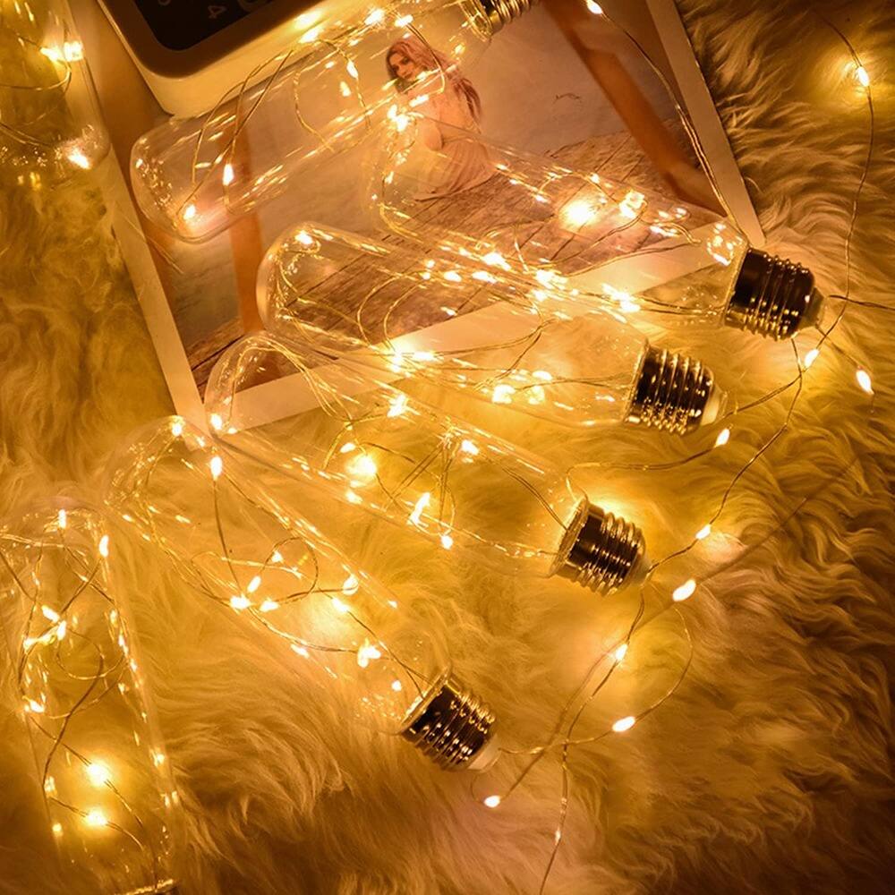 Angle. PARKER SLATER - 5 Pack Fairy Lights, Battery Operated 7FT 20 LED Warm White String with Timer - ‎Warm White.