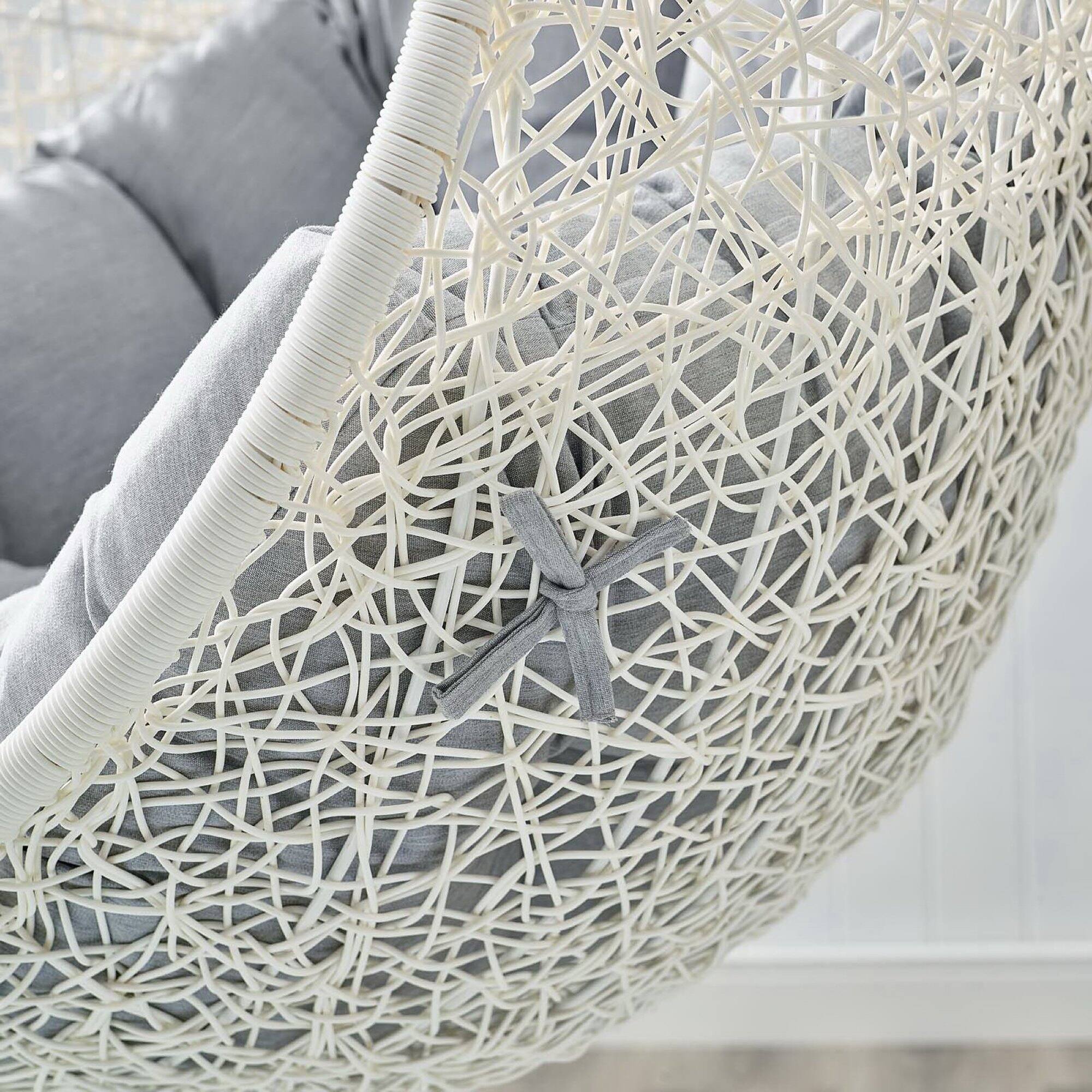 Alt View 4. Modway - Hide Outdoor Patio Sunbrella® Swing Chair With Stand by Modway - White Gray.