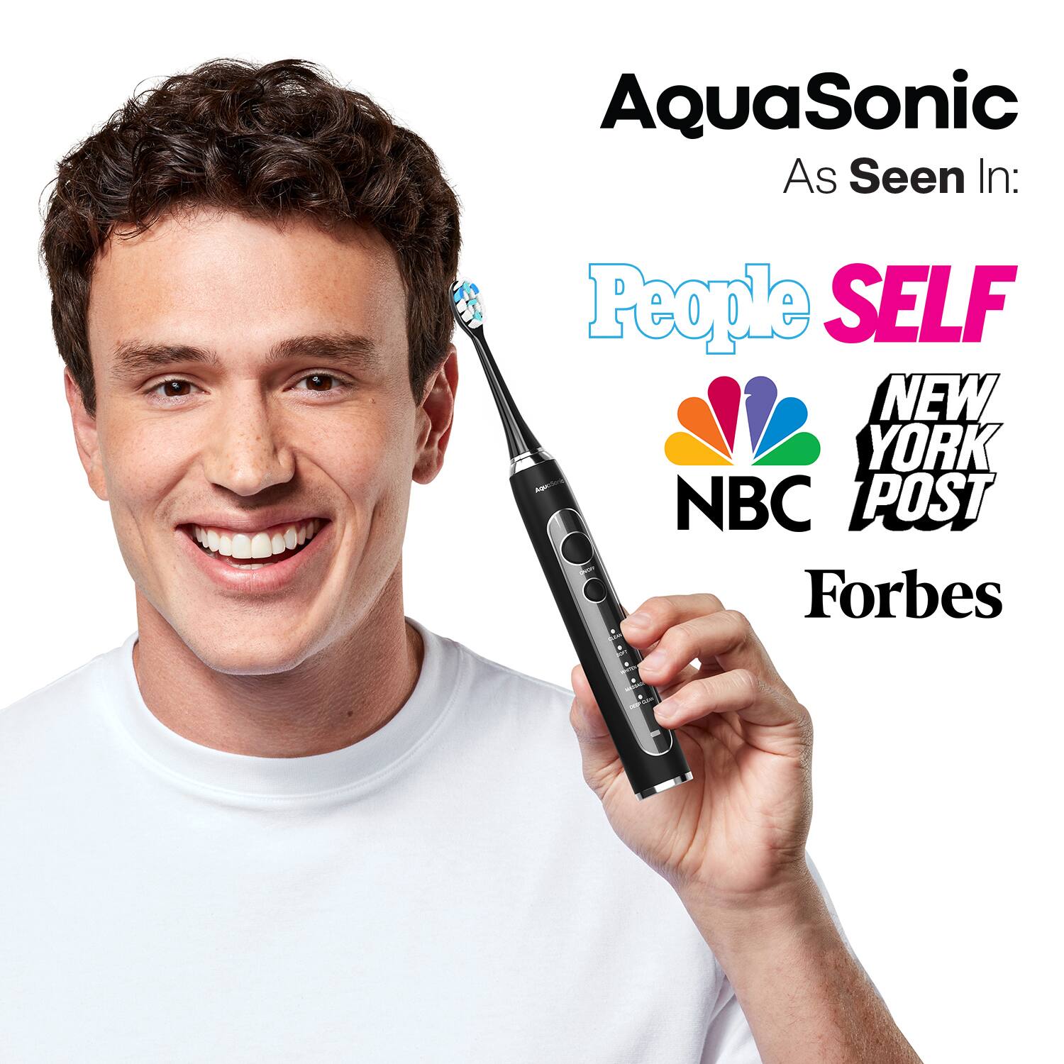 AquaSonic  
As Seen In:  
People SELF  
NBC  
NEW YORK POST  
Forbes