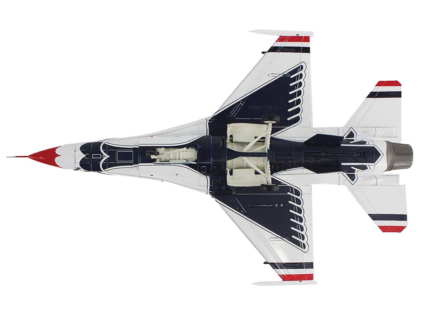 Back. Hobby Master - Lockheed F-16D Fighting Falcon "No.7 Thunderbirds Nellis AFB 2017" USAF 1/72 Air Power Series Diecast Model - White.