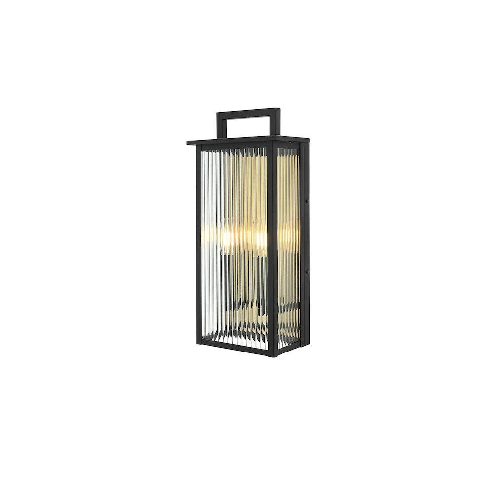Angle. Elegant Lighting - Kannon 8.5 inch Outdoor Wall Sconce in Black - Black.