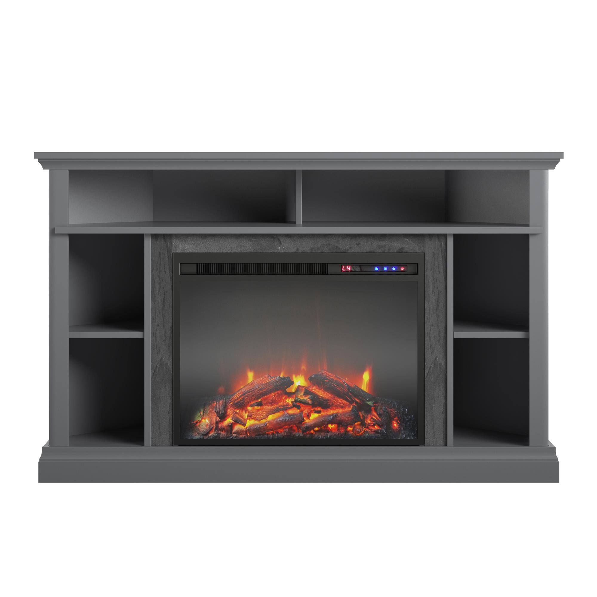 Front. Ameriwood Home - Overland Electric Corner Fireplace for TVs up to 50" - Graphite Gray.