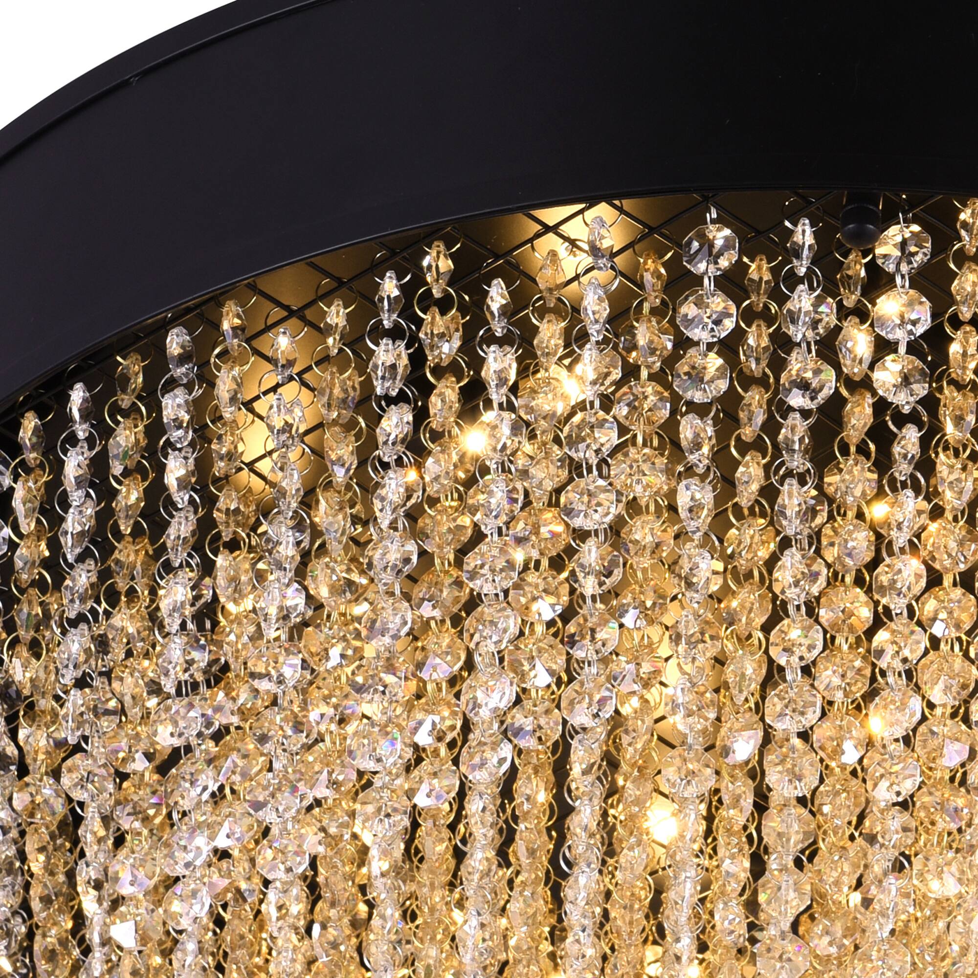 Alt View 1. CWI Lighting - Medina 15 Light Drum Shade Chandelier With Black Finish - Black.