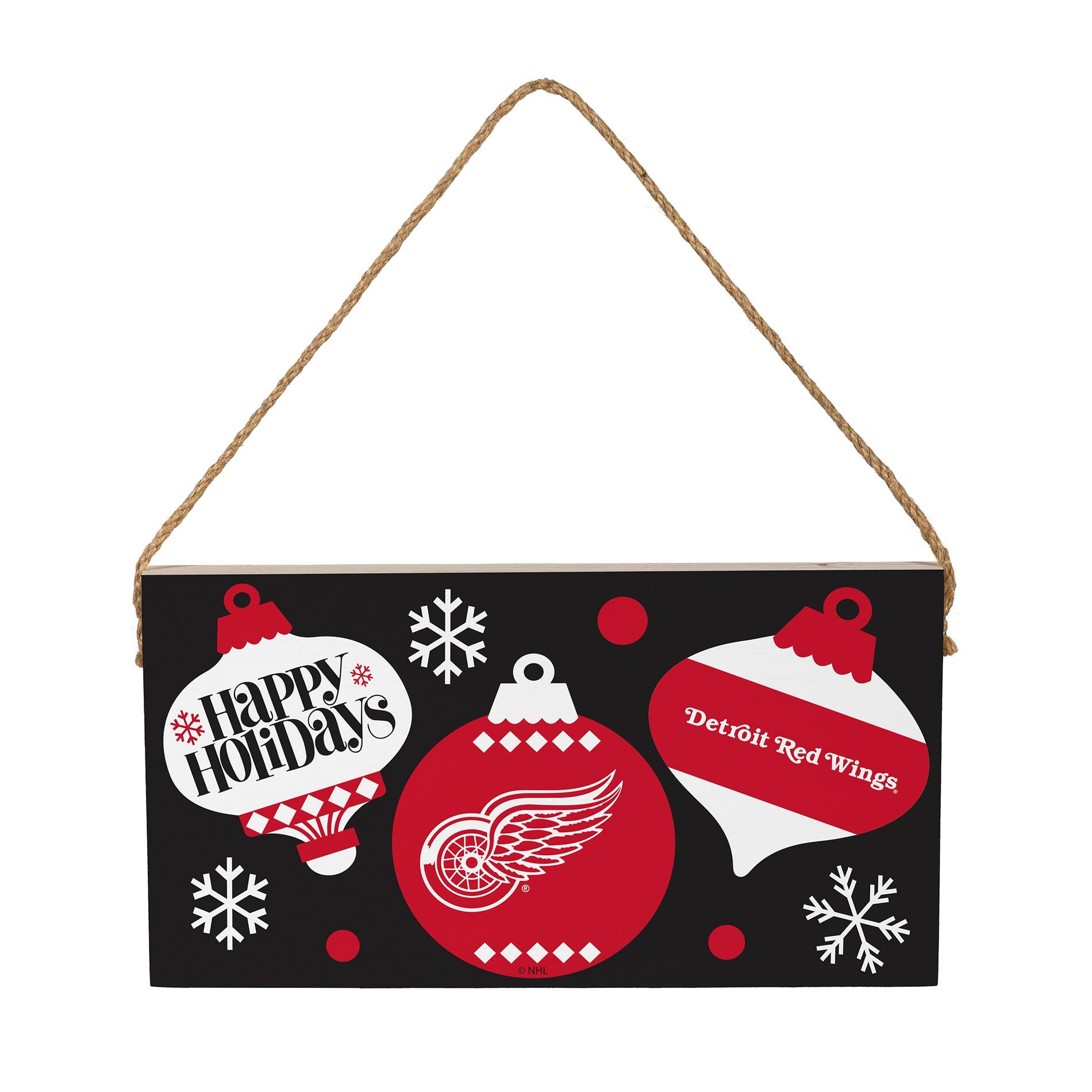 Detroit Red Wings 6" x 11" Holiday Wood Wall Sign