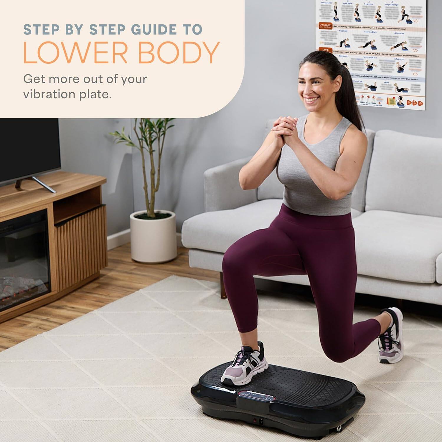 STEP BY STEP GUIDE TO LOWER BODY  
Get more out of your vibration plate.