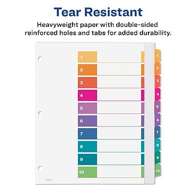 Tear Resistant  
Heavyweight paper with double-sided reinforced holes and tabs for added durability.

1 2 3 4 5 6 7 8 9 10