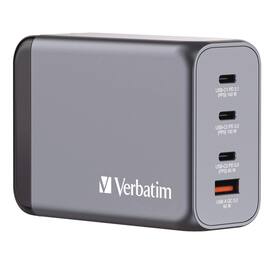 Verbatim - 32205 240 Watts 4-Port GaN Wall Charger - Black/Gray - Black/Gray