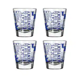 Logo Brands - Kentucky Wildcats 4-Pack 2oz. Shot Glass Set - Multicolor