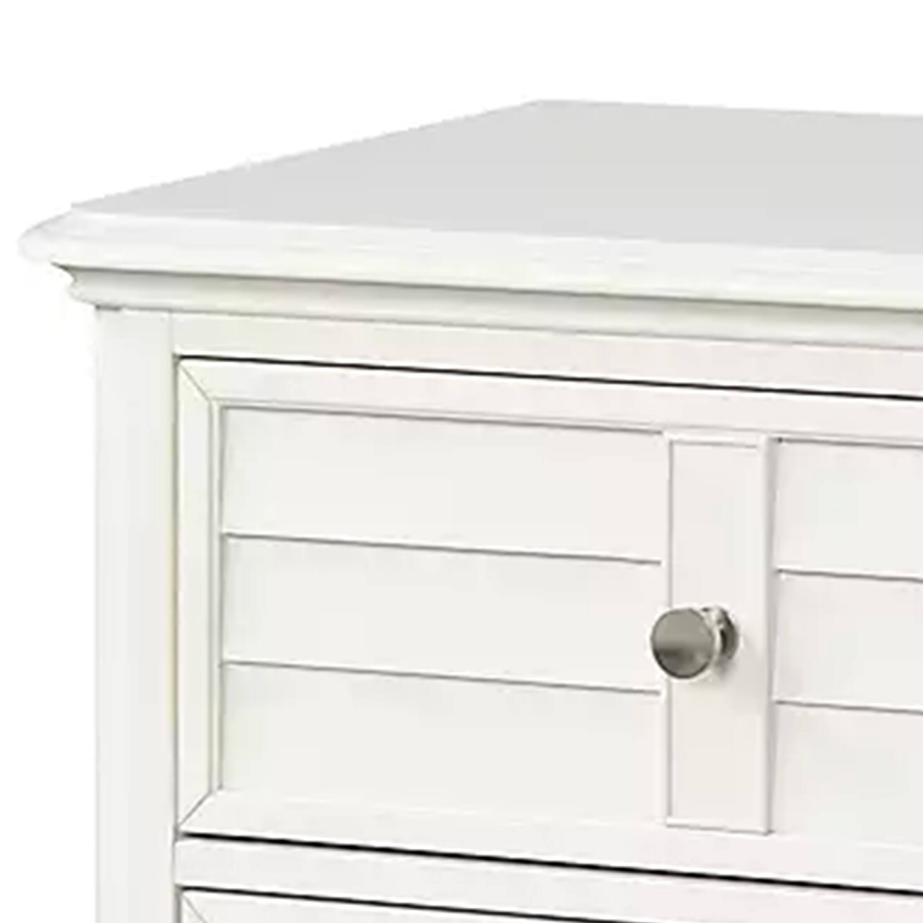 Alt View 1. Manhattan Lane - Kyna Nightstand, 2 Drawers, Classic Antique White Solid Wood, 28 Inch - White.