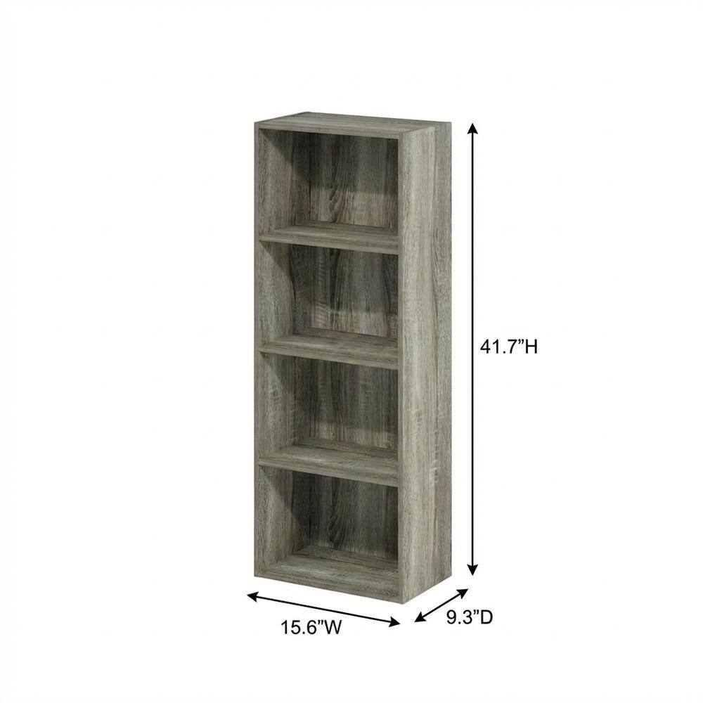 FurniFact - 4-Tier Open Shelf Bookcase with Rustic Finish - French Oak price history on PriceWatchPro