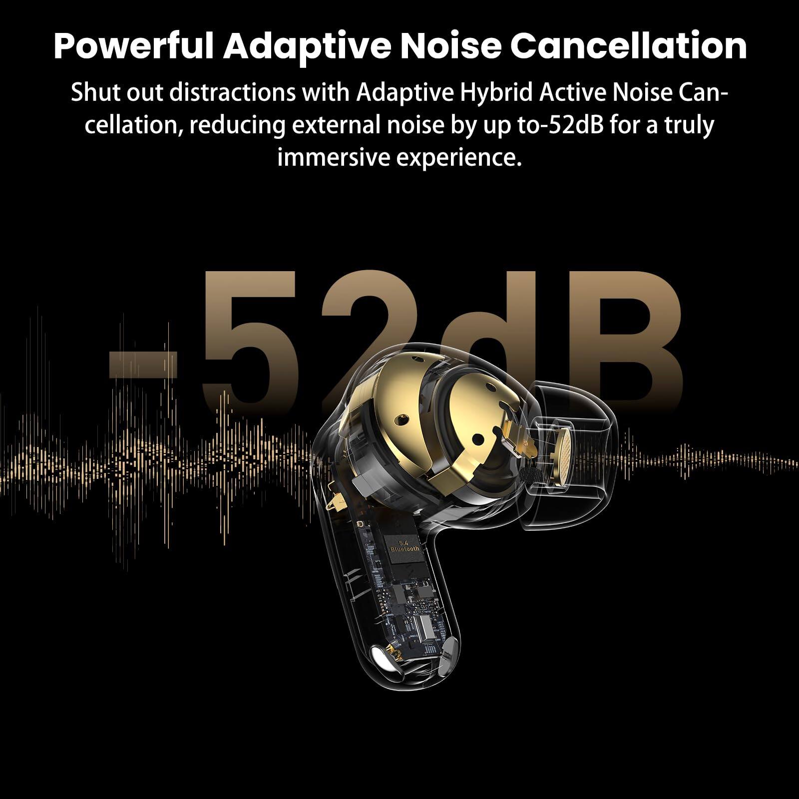 Powerful Adaptive Noise Cancellation

Shut out distractions with Adaptive Hybrid Active Noise Cancellation, reducing external noise by up to -52dB for a truly immersive experience.

-52dB