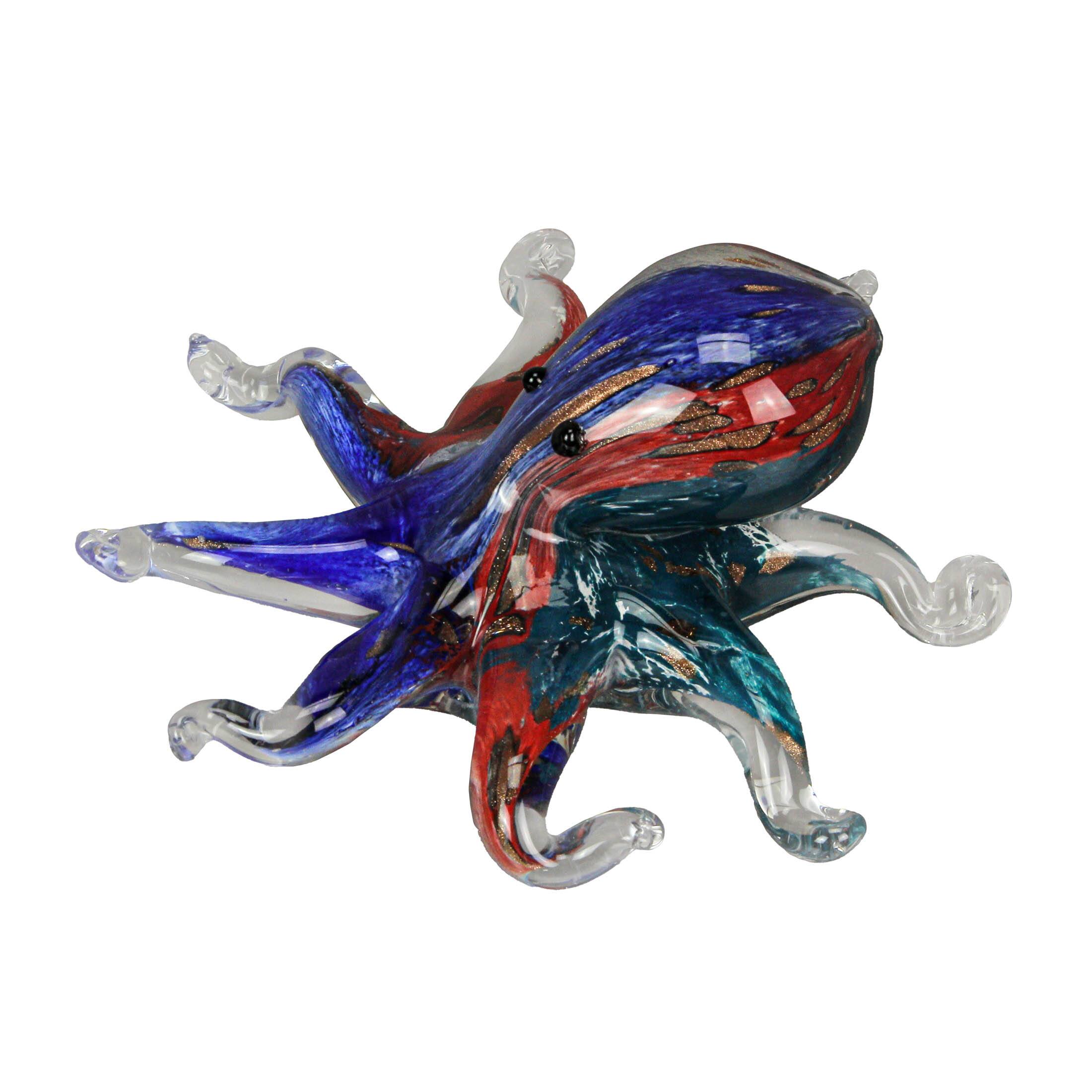 Alt View 2. Chesapeake Bay - 7 In Multicolor Blown Glass Octopus Paperweight Figurine Home Decor Sculpture - Multicolored.