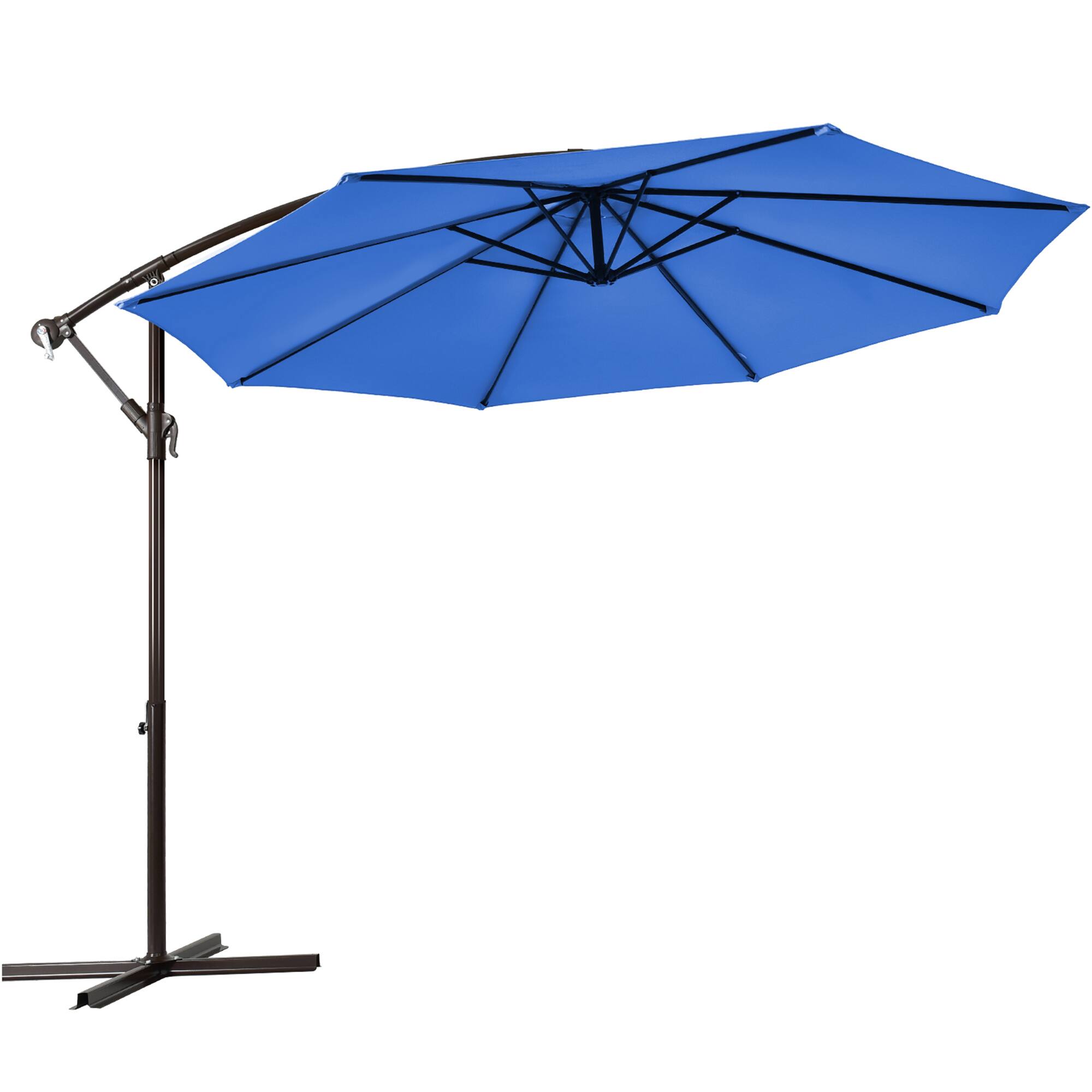Alt View 3. Gymax - Gymax 10 ft Patio Cantilever Offset Umbrella Yard Garden Outdoor w/ 8 Ribs Blue - Blue.