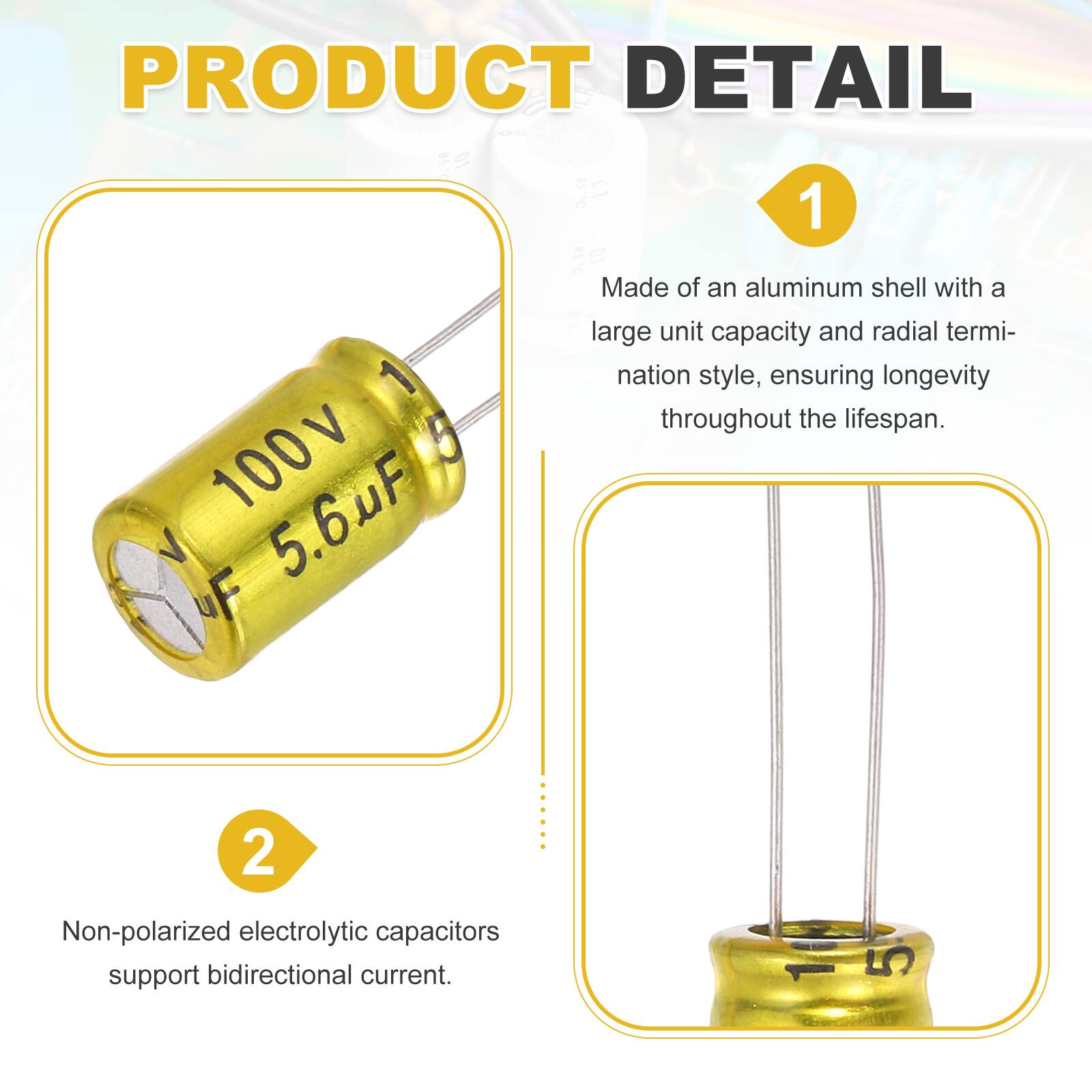 PRODUCT DETAIL

BSN 01 1510 10 1 8510 01

Made of an aluminum shell with a large unit capacity and radial termination style, ensuring longevity throughout the lifespan.

100v 5 V 5.6uF

Non-polarized electrolytic capacitors support bidirectional current.