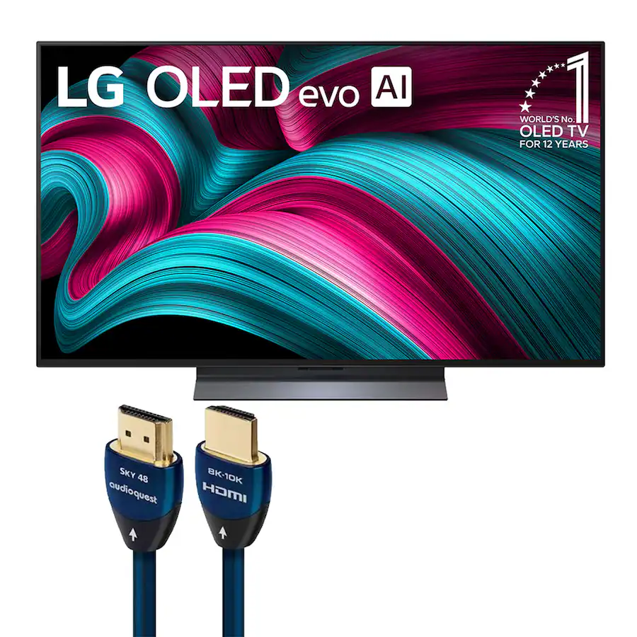 LG OLED48C5PUA 48 Inch 4K OLED evo C5 Smart TV with AudioQuest SKY 3m HDMI Cable