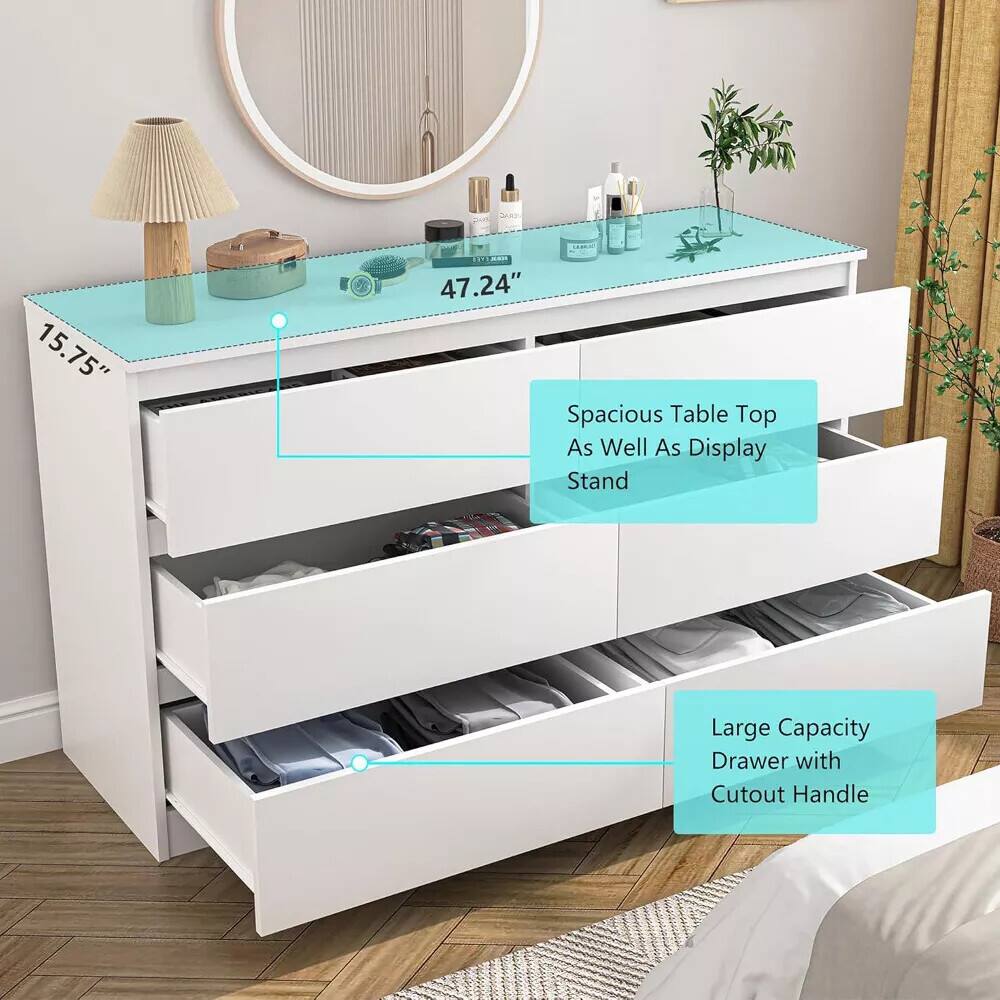 15.75" x 47.24" Spacious Table Top As Well As Display Stand  
Large Capacity Drawer with Cutout Handle