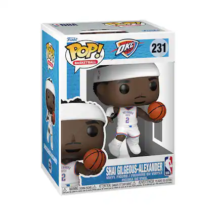 NBA Funko POP! Basketball OKC 231 1 Oklahoma City 2 Shai Gilgeous-Alexander Vinyl Figure / Figurine en Vinyle / Figura de Vinil Peligro de Asfixia / Danger d'Étouffement / Choking Hazard: Small parts. Not for children under 3 years.