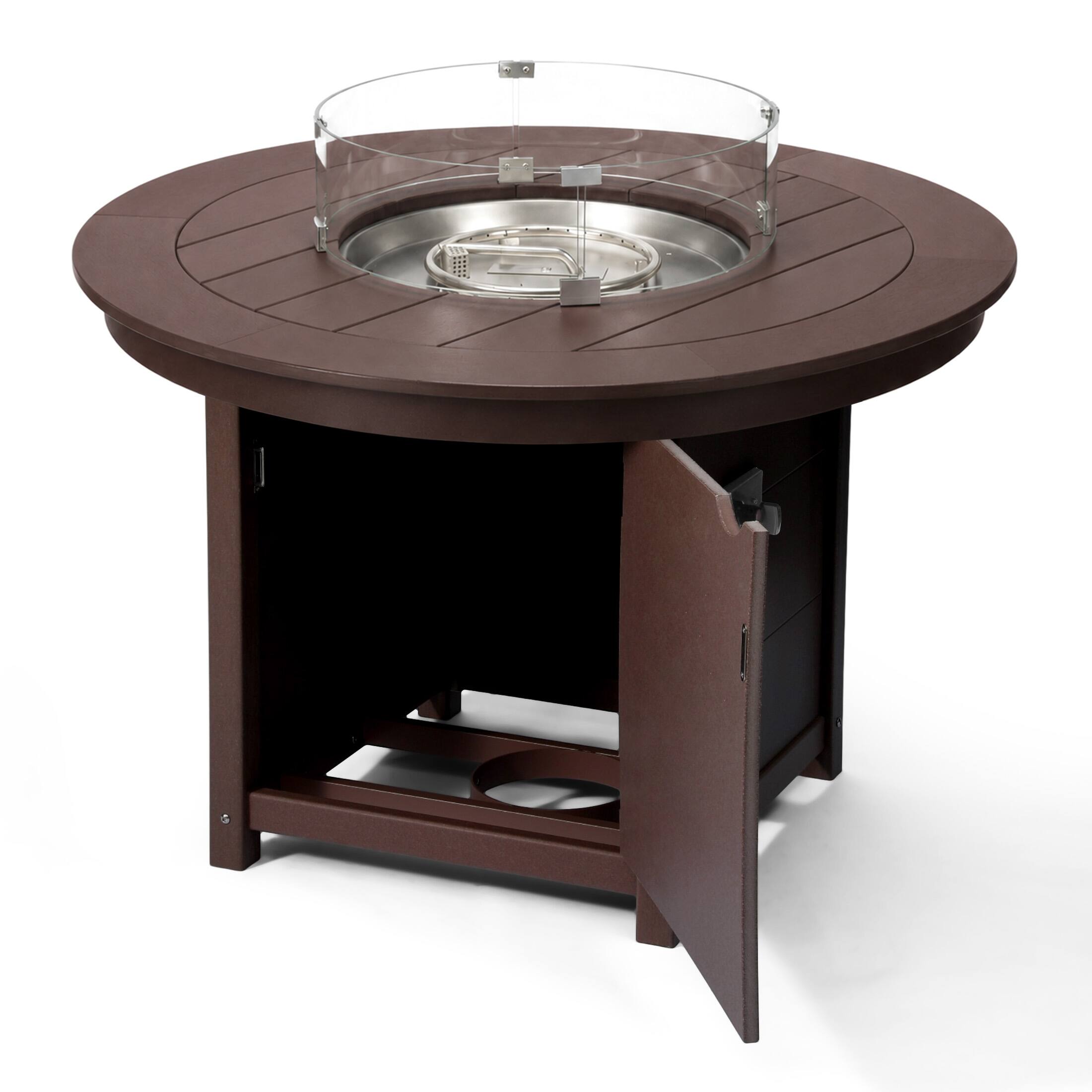 Left. WestinTrends - WestinTrends Helios 47" Modern Outdoor Patio Propane Gas Round Fire Pit Table - Dark Brown.