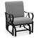Front. Costway - Patio Rocking Chair with Cushion Heavy-Duty Metal Frame Smooth Glider Outdoor - Gray.