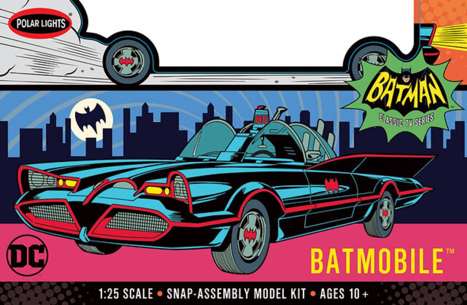 POLAR LIGHTS BATMAN CLASSIC TV SERIES DC TM BATMOBILE 1:25 SCALE SNAP-ASSEMBLY MODEL KIT AGES 10 +