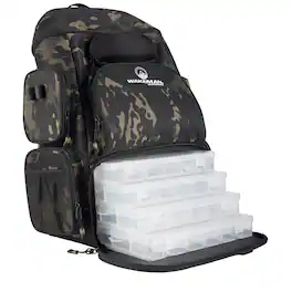 Wakeman Outdoors - Fishing Backpack Tactical Backpack Tackle Bag for Fishing Gear, Camo Black - Camouflage