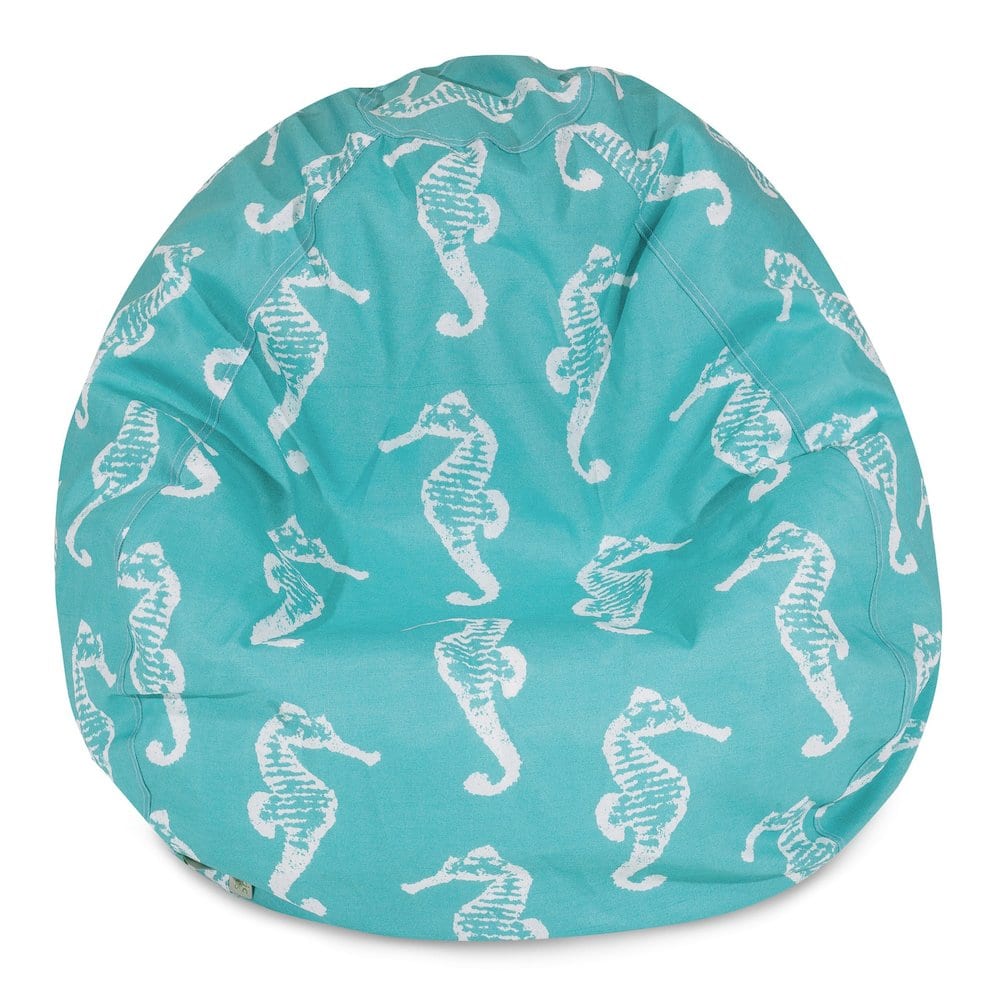 Majestic Home - Small Bean Bag Sea Horse Teal - Blue