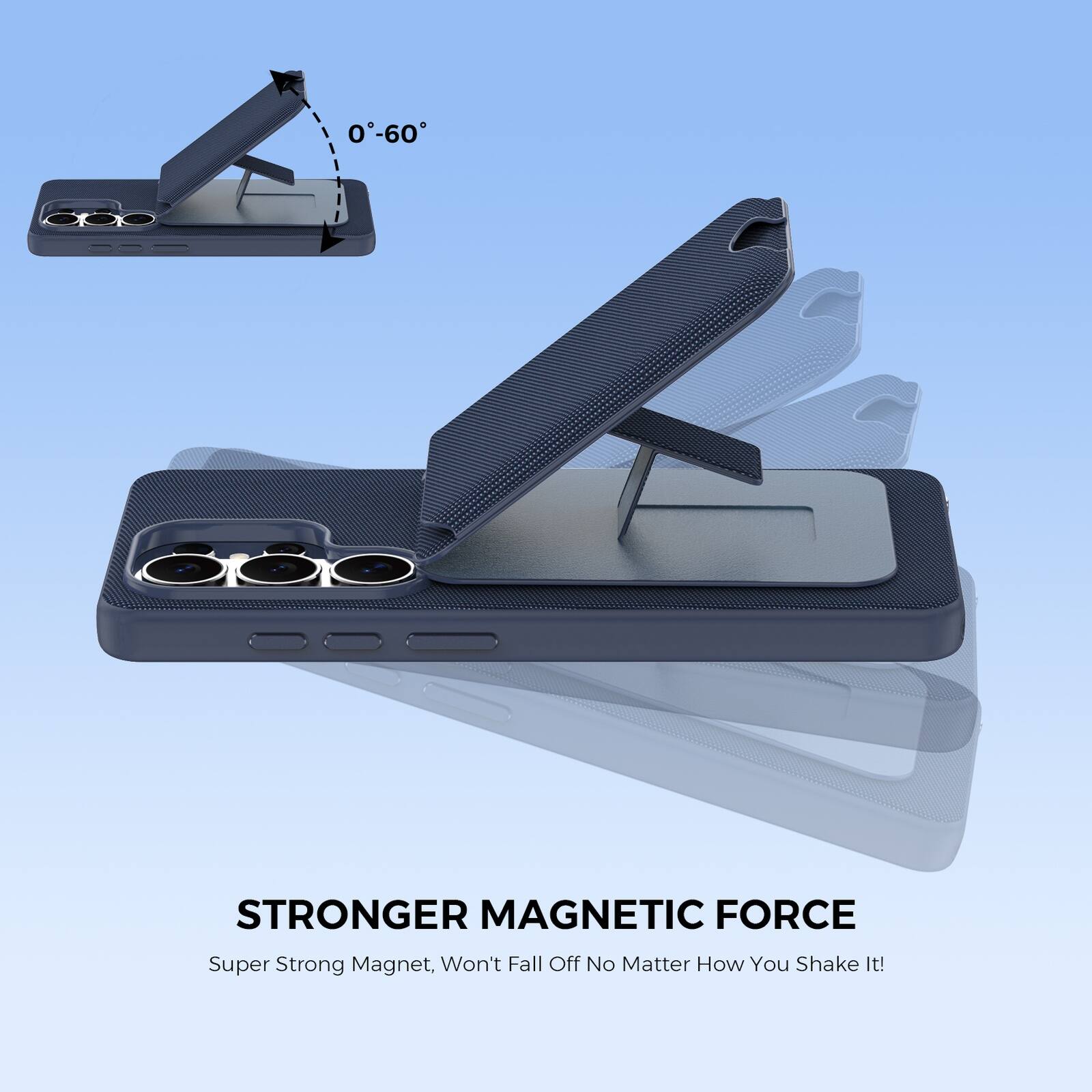 STRONGER MAGNETIC FORCE  
Super Strong Magnet, Won't Fall Off No Matter How You Shake It!