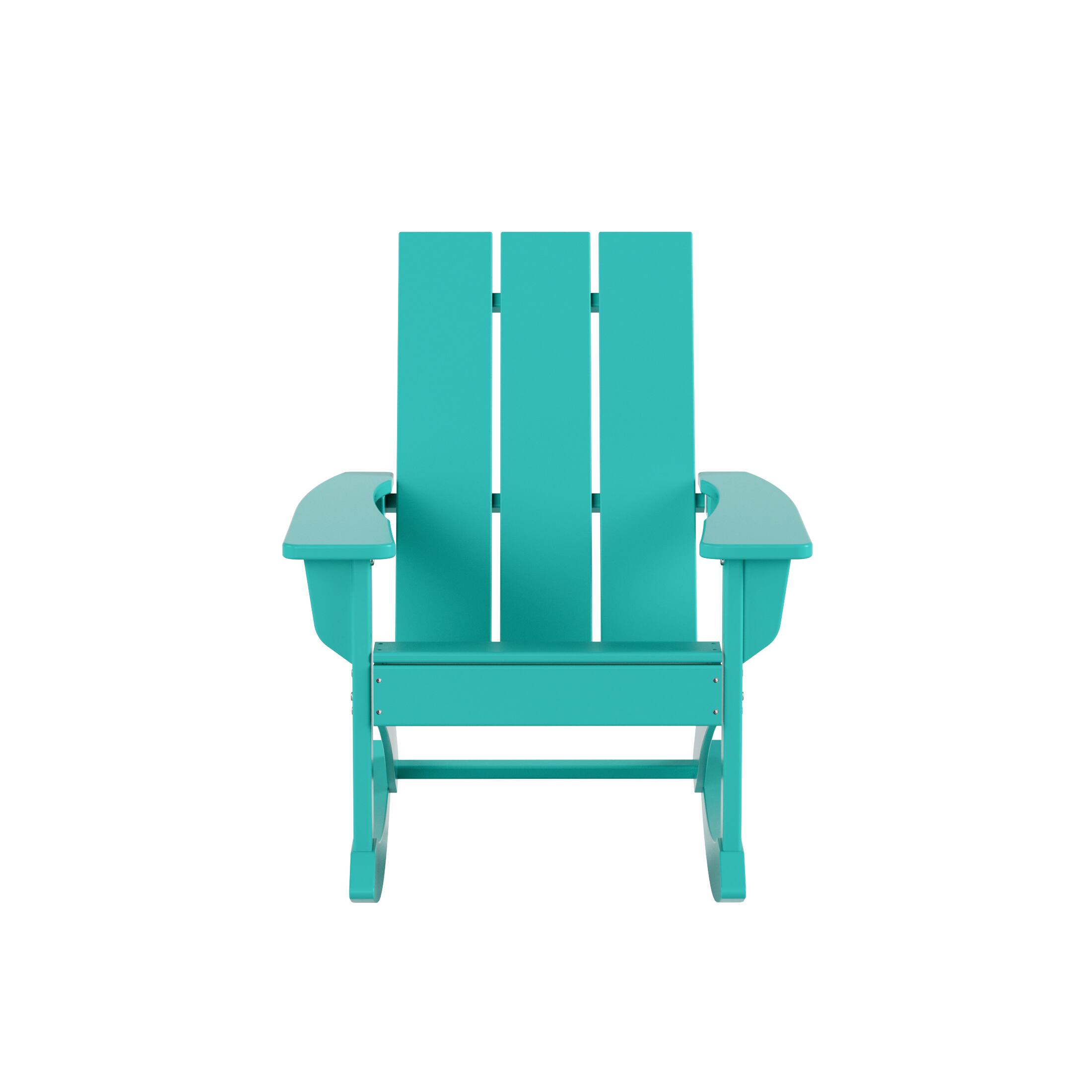 Left. WestinTrends - WestinTrends Ashore Outdoor Patio Modern Adirondack Rocking Chair - Turquoise.
