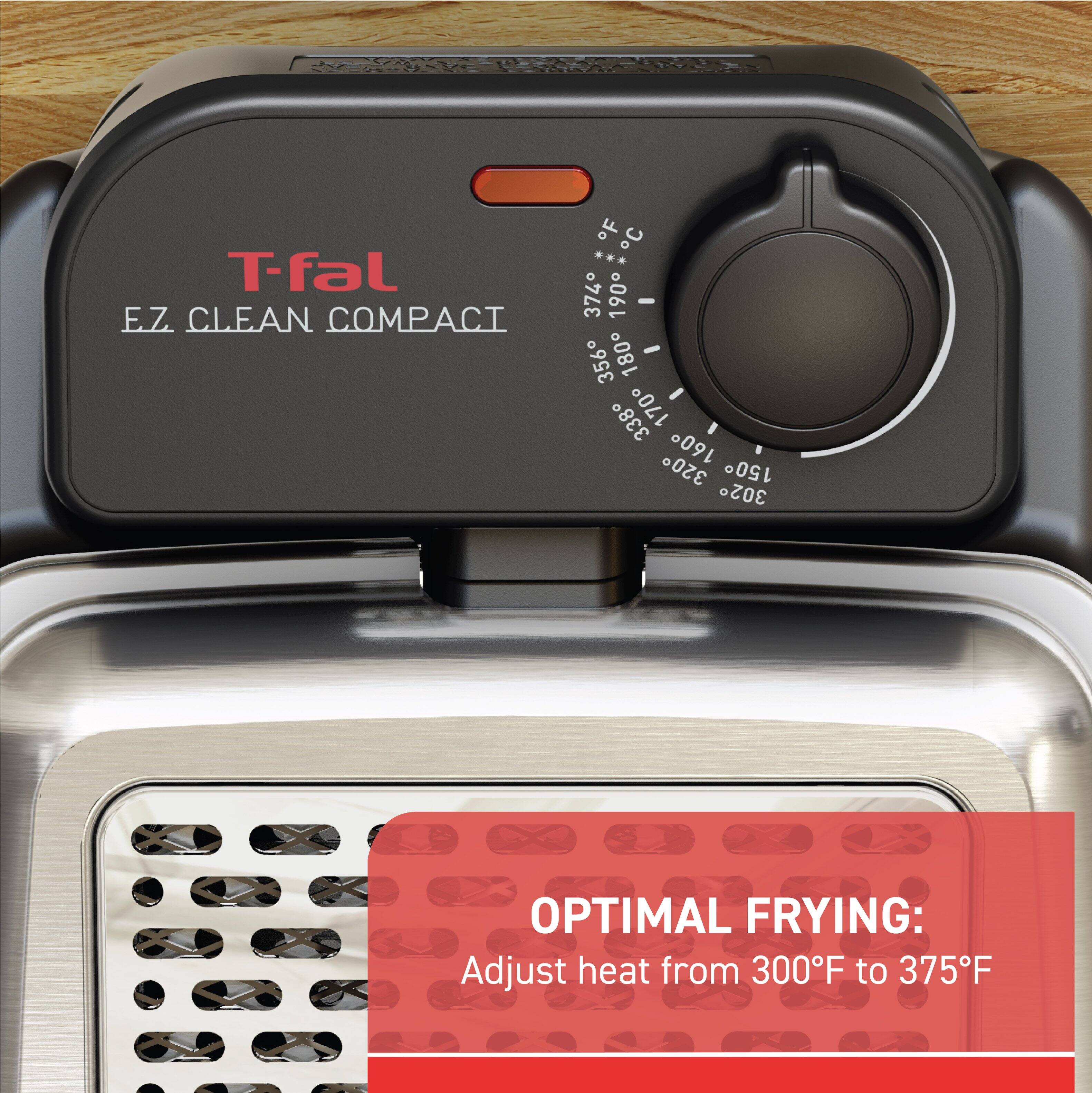 T-fal EZ CLEAN COMPACT

F C 374 190 356 180 833 170 320 160 150 302

OPTIMAL FRYING: Adjust heat from 300°F to 375°F