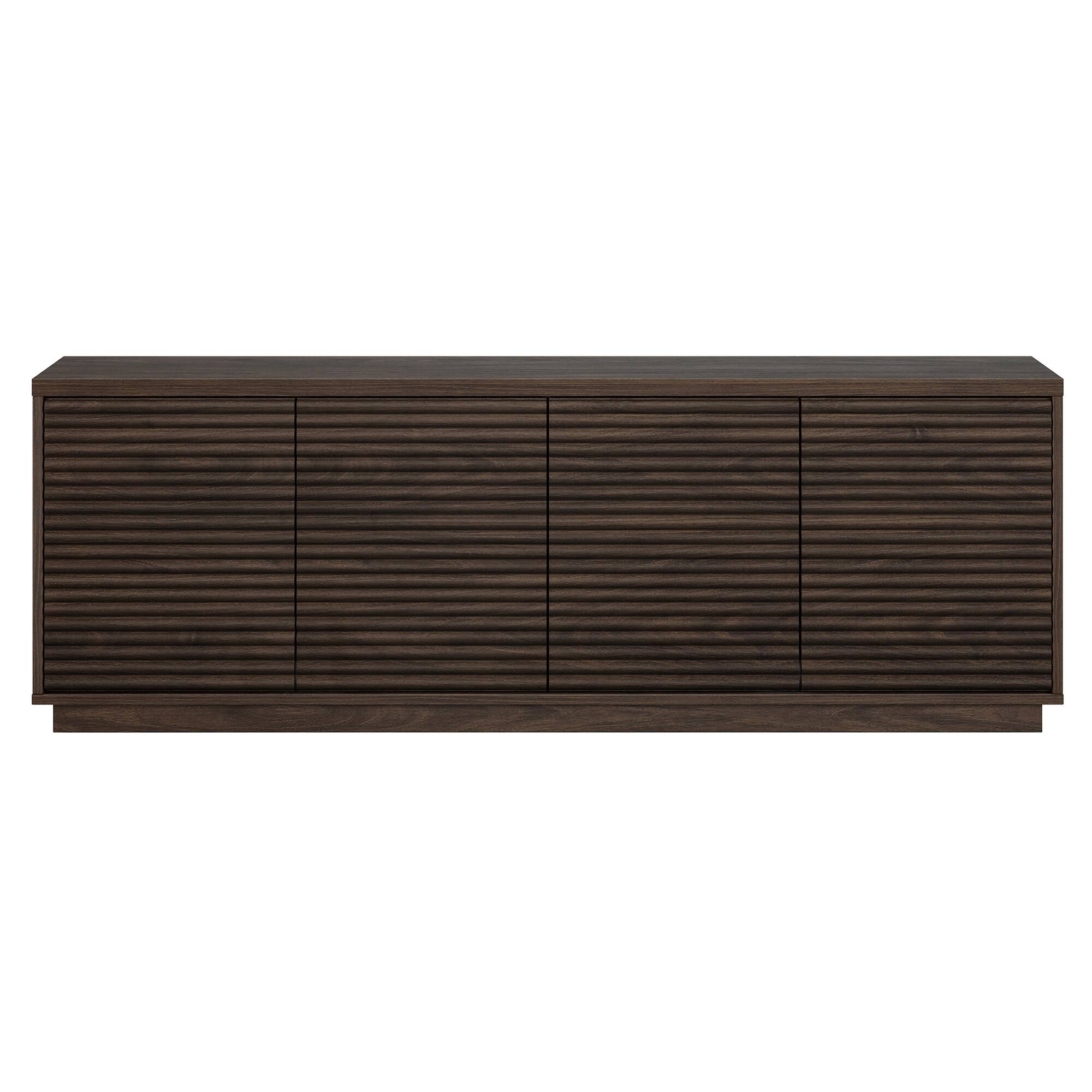 Angle. Hudson&Canal - Tullis Rectangular Fluted TV Stand for TV's up to 78" in Alder Brown - Alder Brown.