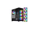 Front. DIYPC - DIYPC Vanguard-F2-BK - Black ATX Full Tower w/ USB3.0/Type C, Tempered Glass, 4x140mm ARGB Fans, BTF Support - Black.