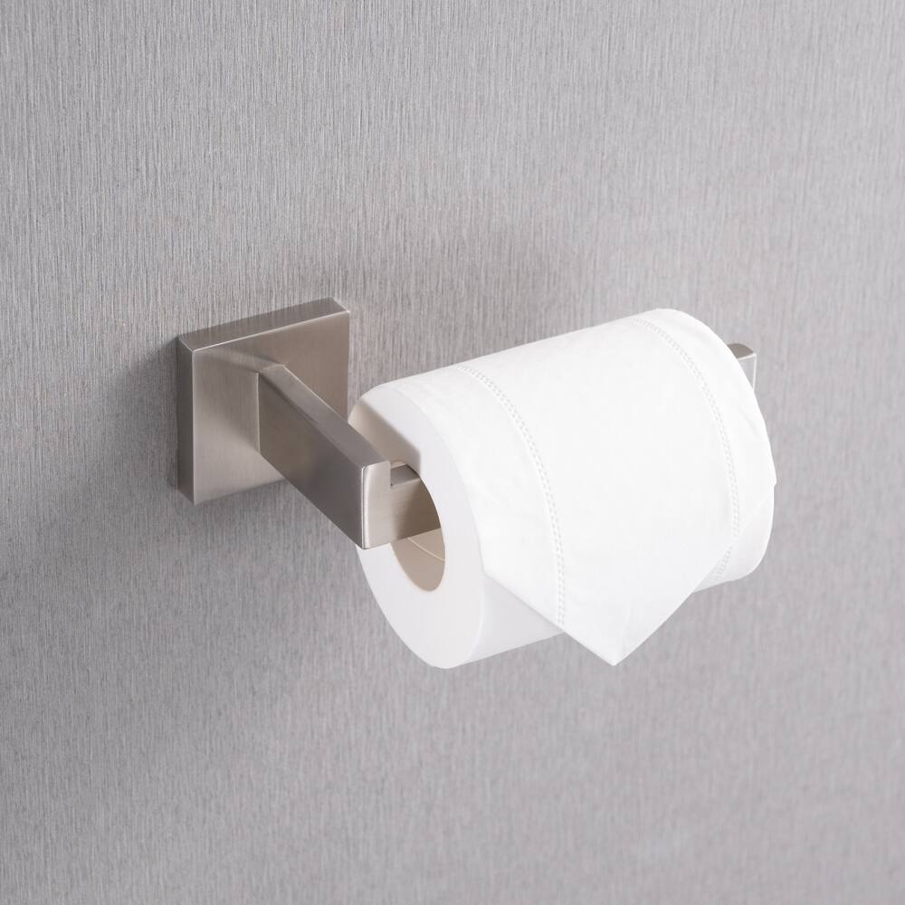 Alt View 1. JUJABU - 5-Piece Bathroom Set Towel Bar + Ring + Hooks + TP Holder, Brushed Nickel - Brushed Nickel.