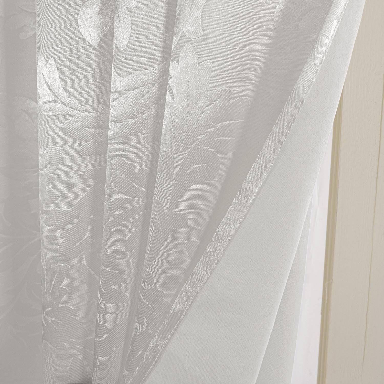 Alt View 1. Olivia Gray - Olivia Gray 100% Polyester 200 GSM Dyson Embossed Blackout Grommet Curtain Panel 54" x 90" Silver - Silver.