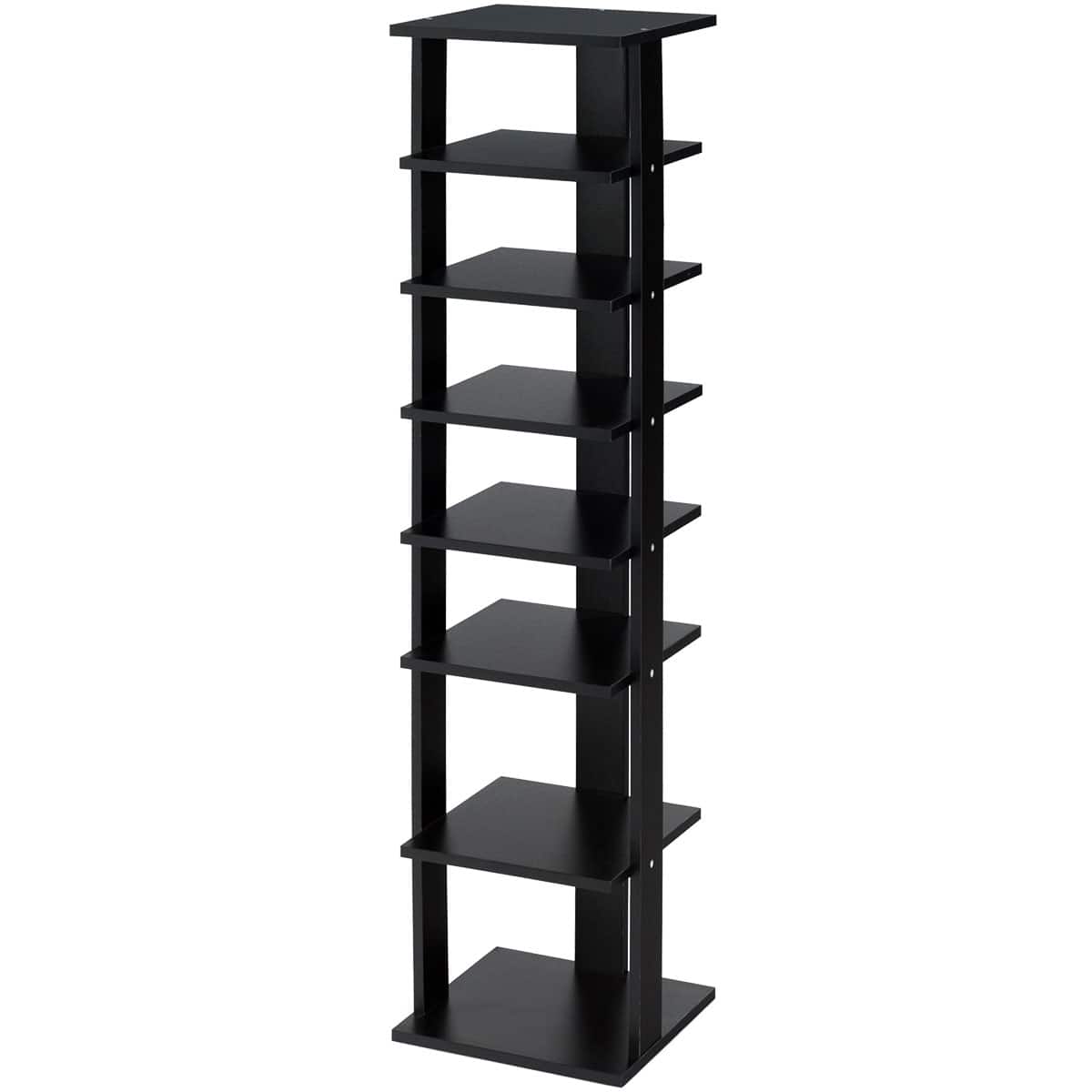 Alt View 18. Costway - Wooden Shoes Storage Stand 7 Tiers Shoe Rack Organizer Multi-shoe Rack Shoe box Black - Black.