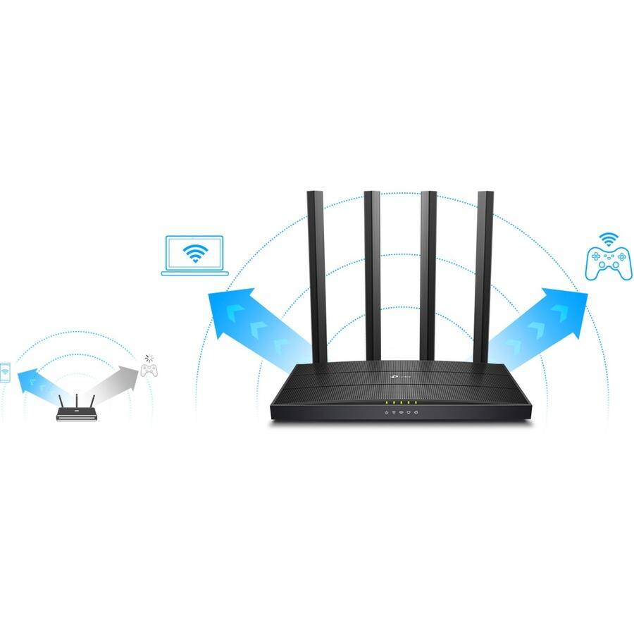 Alt View 2. TP-Link - TP-Link Archer A6_V3 - Wi-Fi 5 IEEE 802.11ac Ethernet Wireless Router - Dual Band MU-MIMO Wireless Internet Router - 4 x - Unknown.
