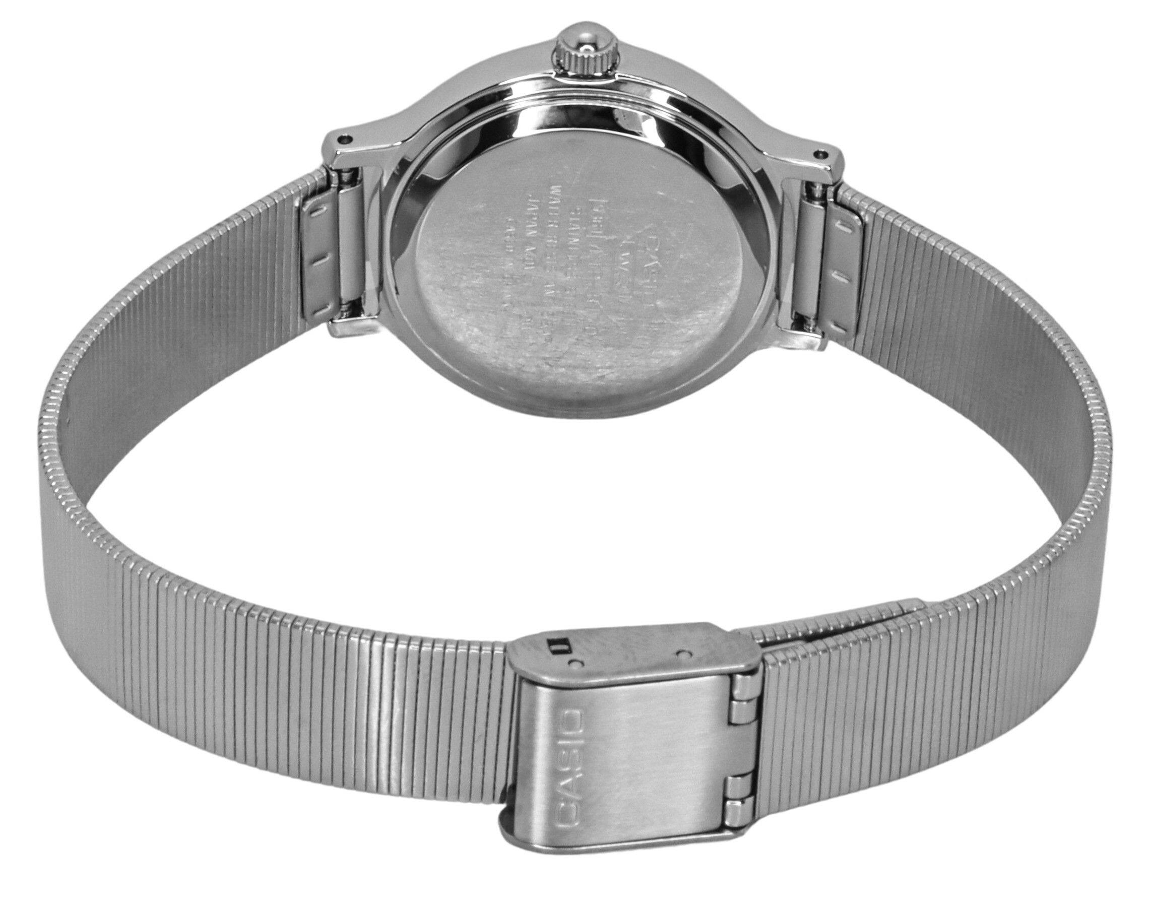 Left. Casio - Standard Analog Stainless Steel Black Dial Quartz LTP-B170D-1BV Women's Watch - Black.