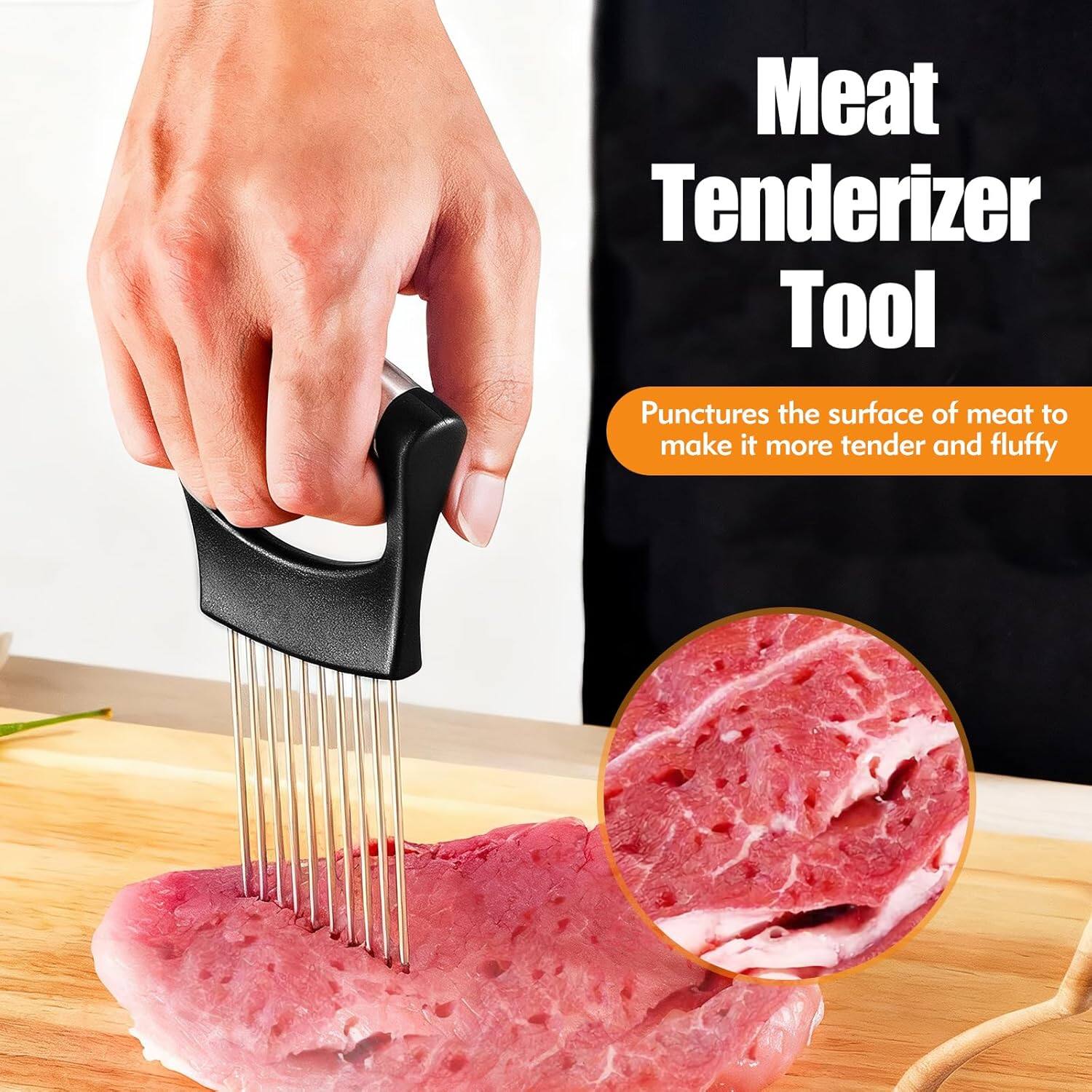 Meat Tenderizer Tool  
Punctures the surface of meat to make it more tender and fluffy